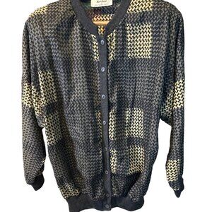 Arthur By Ellen Raines Martin Cardigan Sz 10 Pattern Buttoned Long Sleeve Artsy